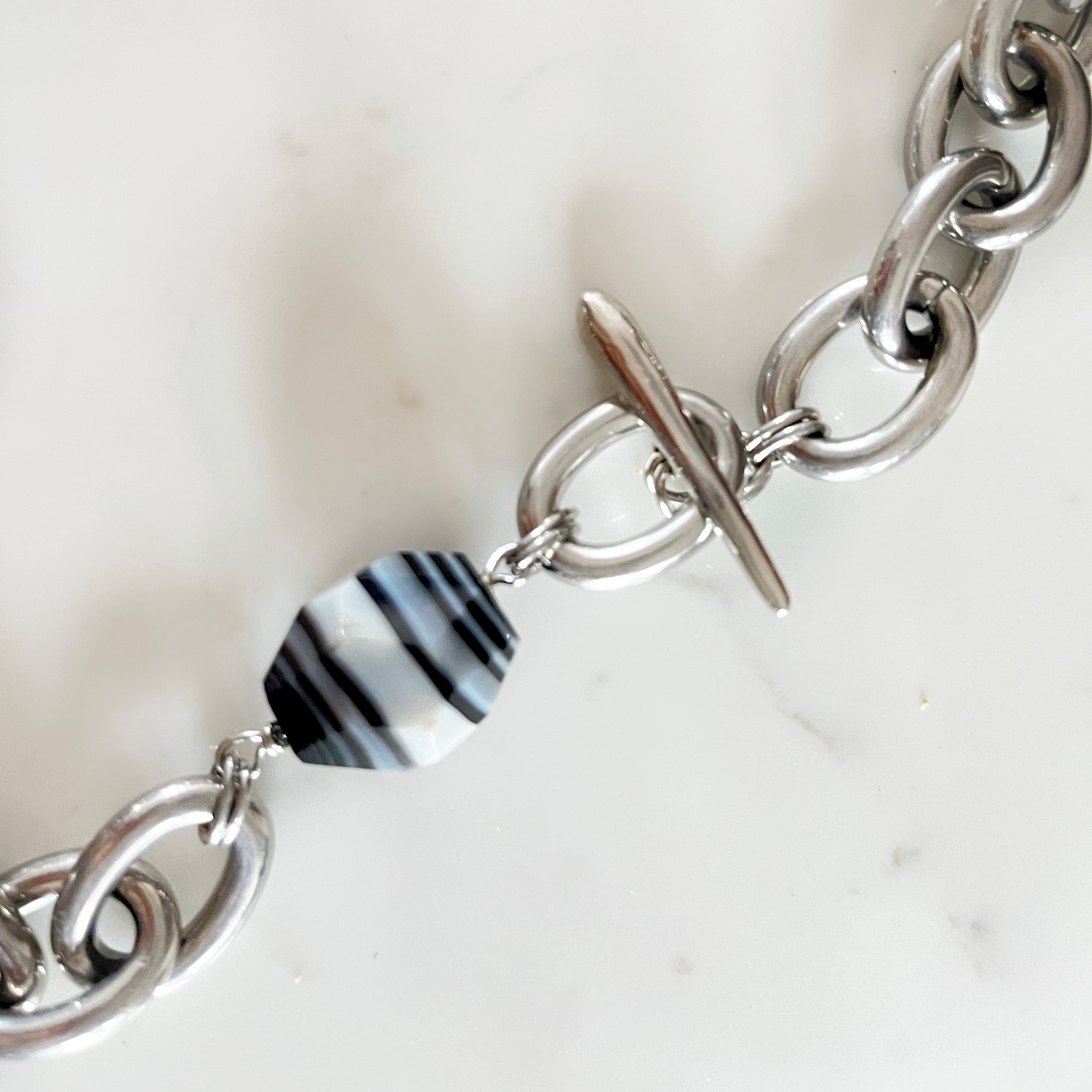 Cuban Mini Lock with Black Agate – Ona Chan Jewelry