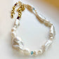 Caroline mix pearl necklace with semi precious gem beads